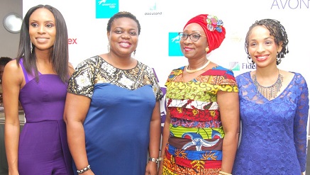 (L-r): Francesca Uriri, founder, Leading Ladies Africa; Omotola Oyebanjo, head, Strategic Communications and Media, Union Bank; Amina Oyagbola, Keynote Speaker & Founder, WISCAR  and Ndidi Nwuneli, founder Leap Africa/Co-Founder AACE Foods, at the Leading Ladies Africa 100 Women Gala, held in Lagos.